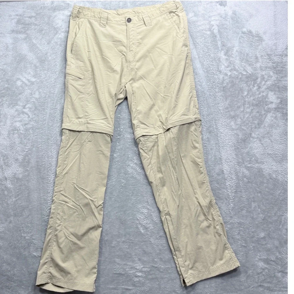 ExOfficio Convertible‎ Hiking Pants Mens 36 Tan Nylon Zip Off Cargo Outdoor 32L
